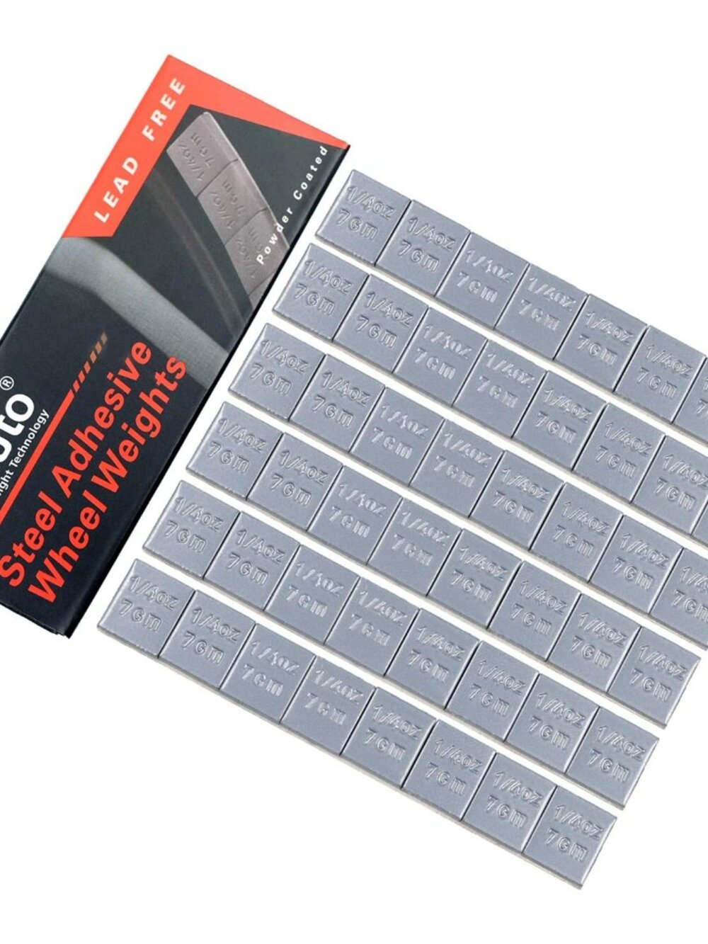 1/4oz, 0.25oz, Gray Steel Adhesive Stick-On Wheel Weights, 12oz Box